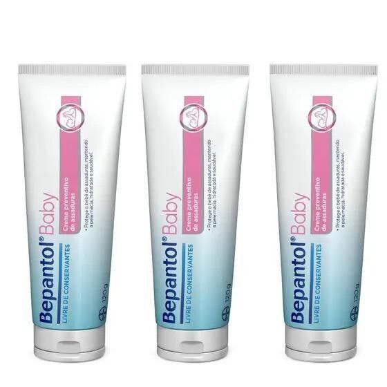 Kit com 3 Cremes Pomada de Assadura Bepantol - 120g