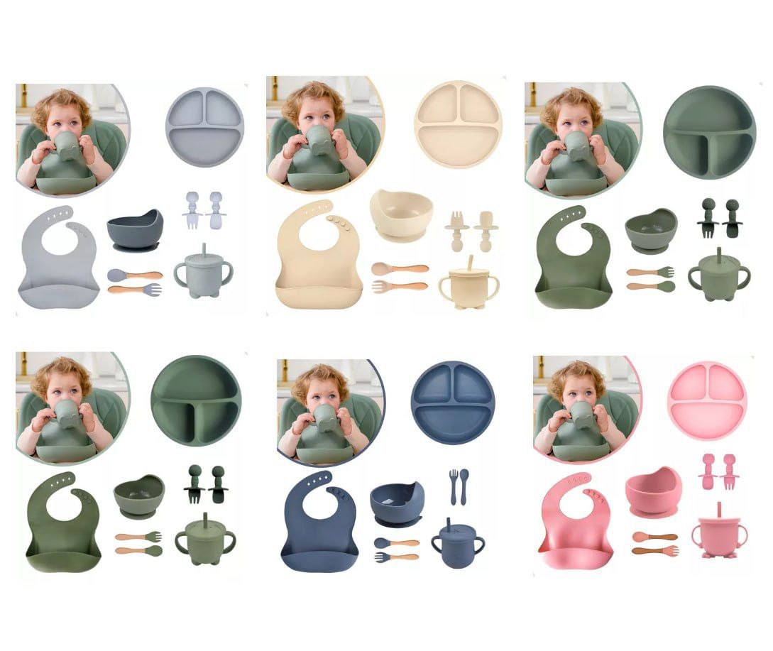 Kit Refeição Silicone 9 peças