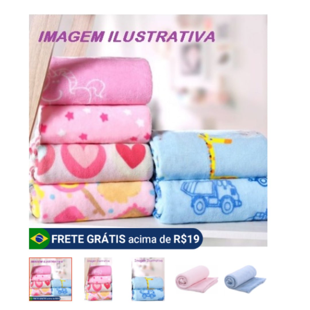 Manta de bebê Cobertor do Bebe Mantinha Microfibra estampada para Kit maternidade