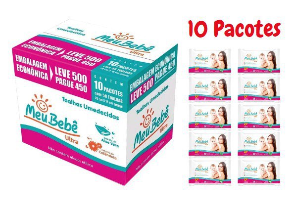 Meu Bebê Ultra Toalhas Umedecidas, Hygieline, 500 Folhas
