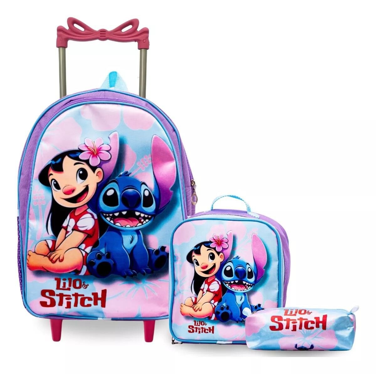 Mochila Rodinha Infantil Escolar Feminina Menina Com Kit