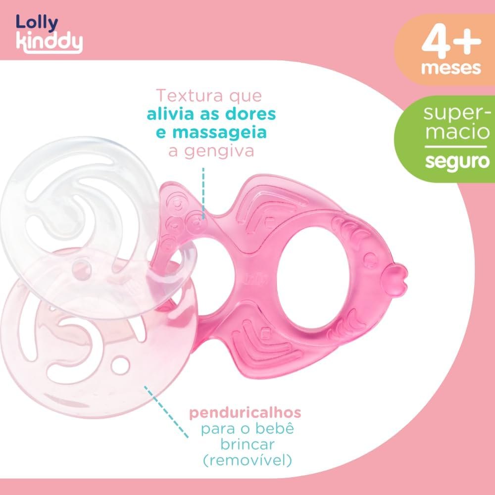 Mordedor Peixe Com Penduricalho, Lolly, Rosa
