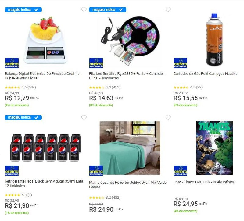 OFERTAS RELÂMPAGO NO MAGALU