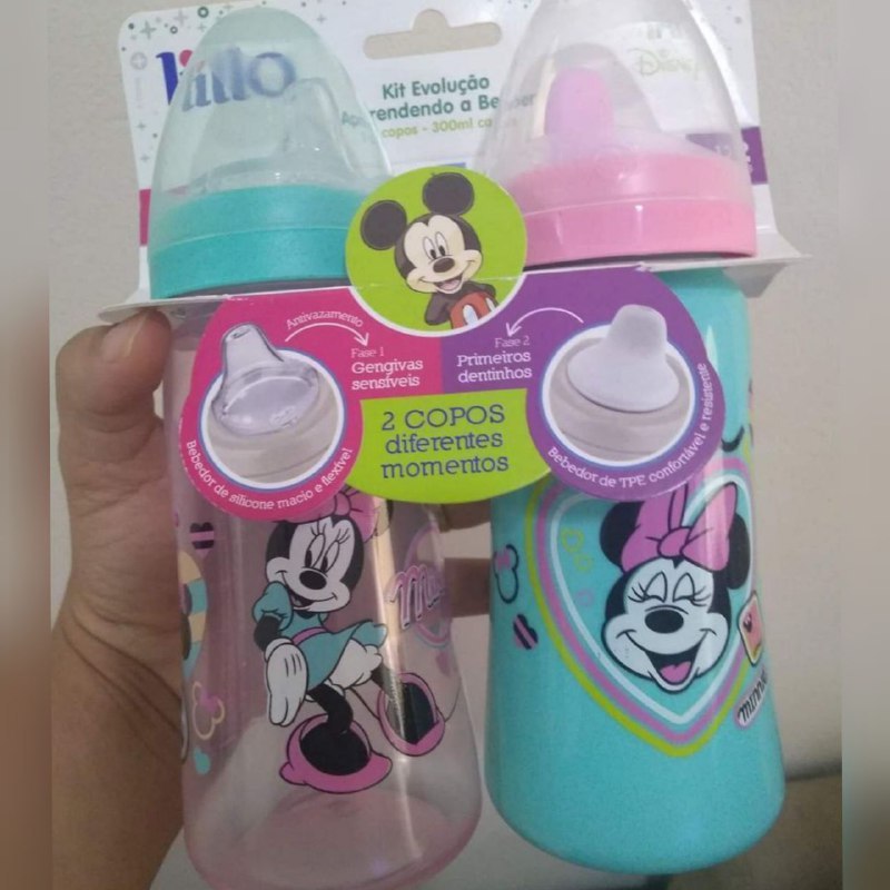 Pack 2 Copos Colors Disney - Lillo, Verde/Rosa