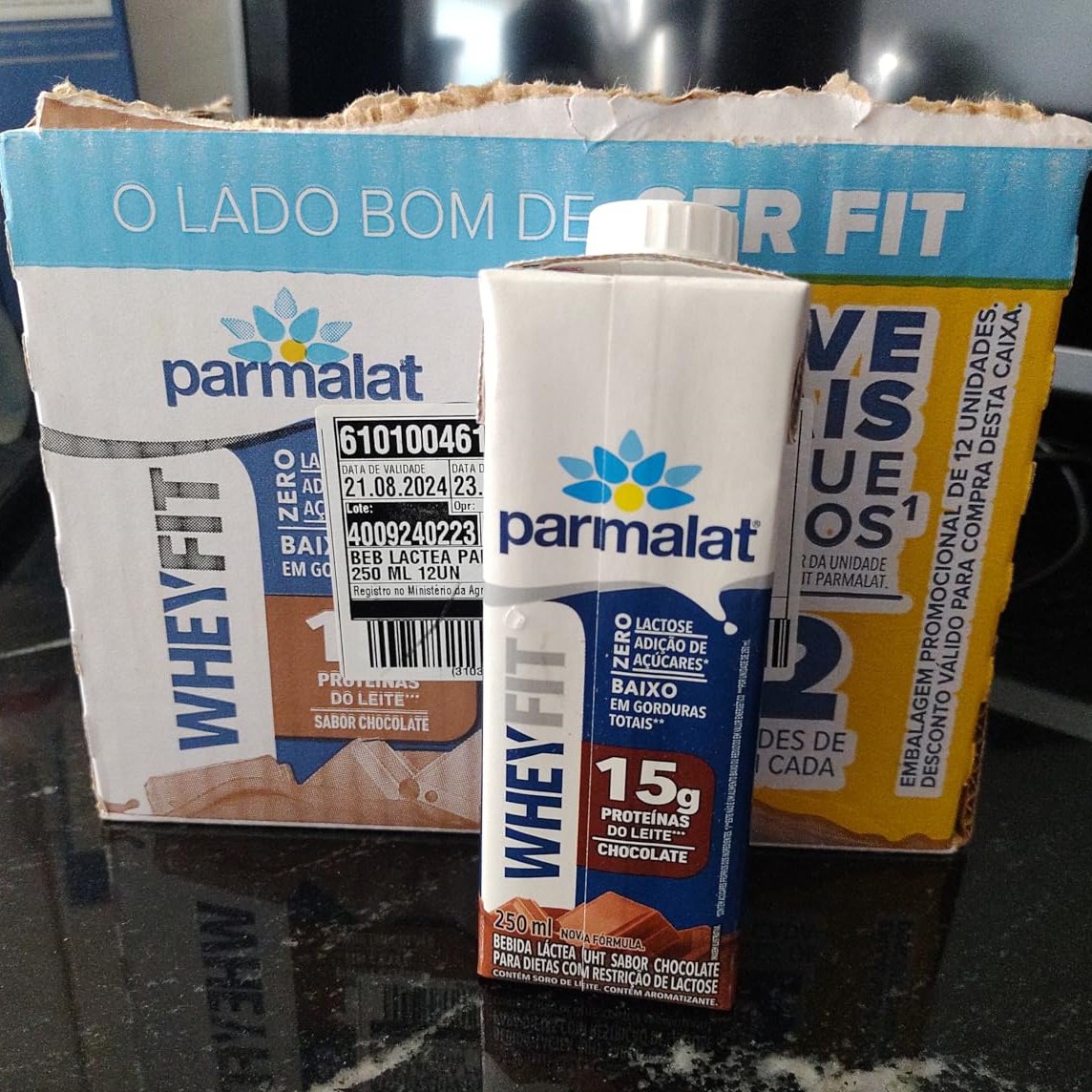 Parmalat WheyFit Pack Bebida Láctea Chocolate 15g de Proteína 250 Ml - 12 Unidades