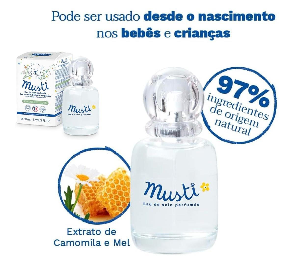 Perfume Musti Euá de Soin sem Álcool Mustela Bebê 50ml