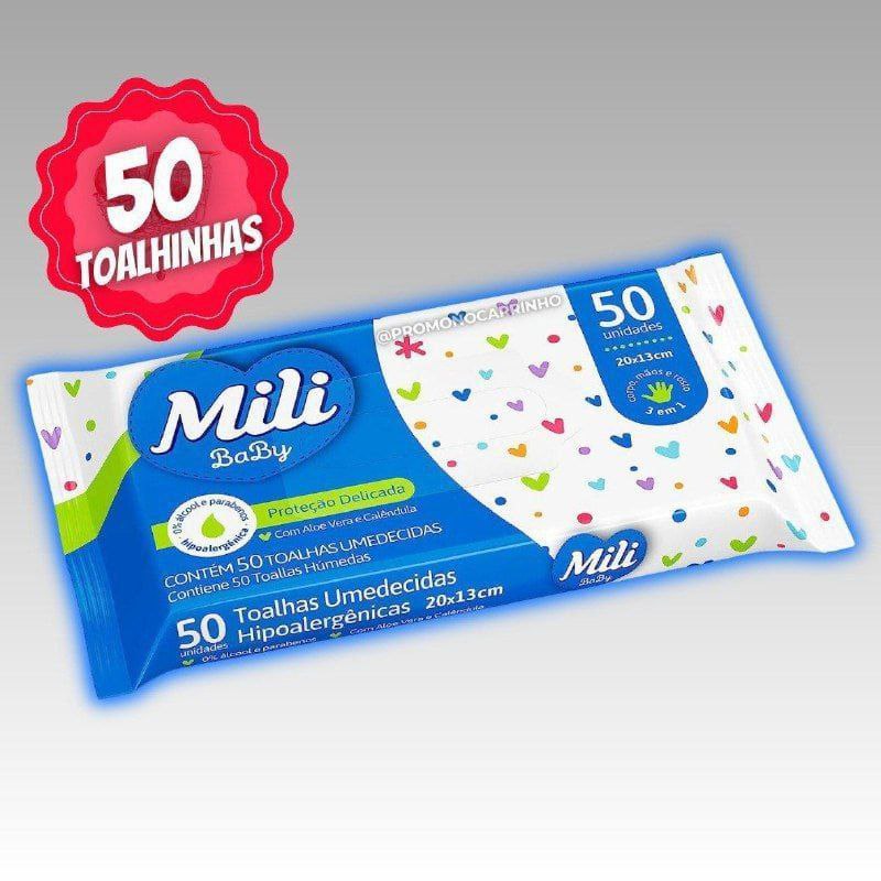 Toalhinha Umedecida, Mili com 50 unidades