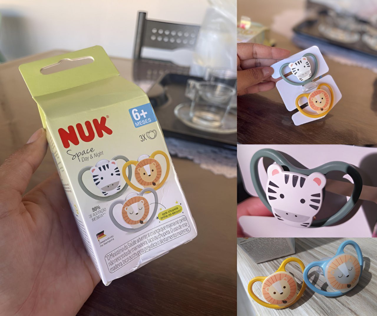 3 Chupetas NUK ♥️ que brilhão no escuro✨