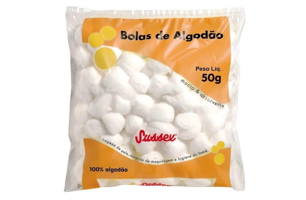 Algodão Hidrófilo Branco Em Bola 50g Sussex
