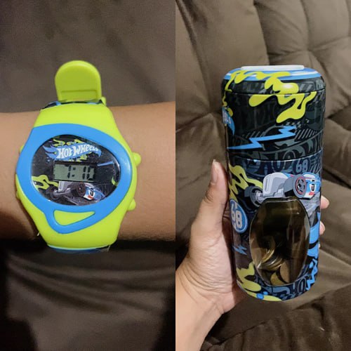 Baixouuu‼️é HOT WHEELS 😍  Relogio + Cofrinho