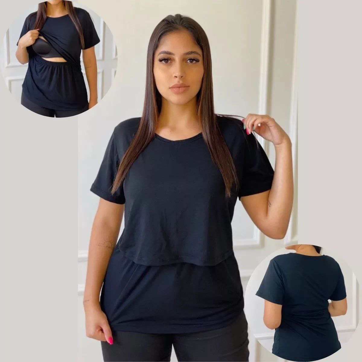 Blusa Amamentação Cores Premium Camiseta T-shirt
