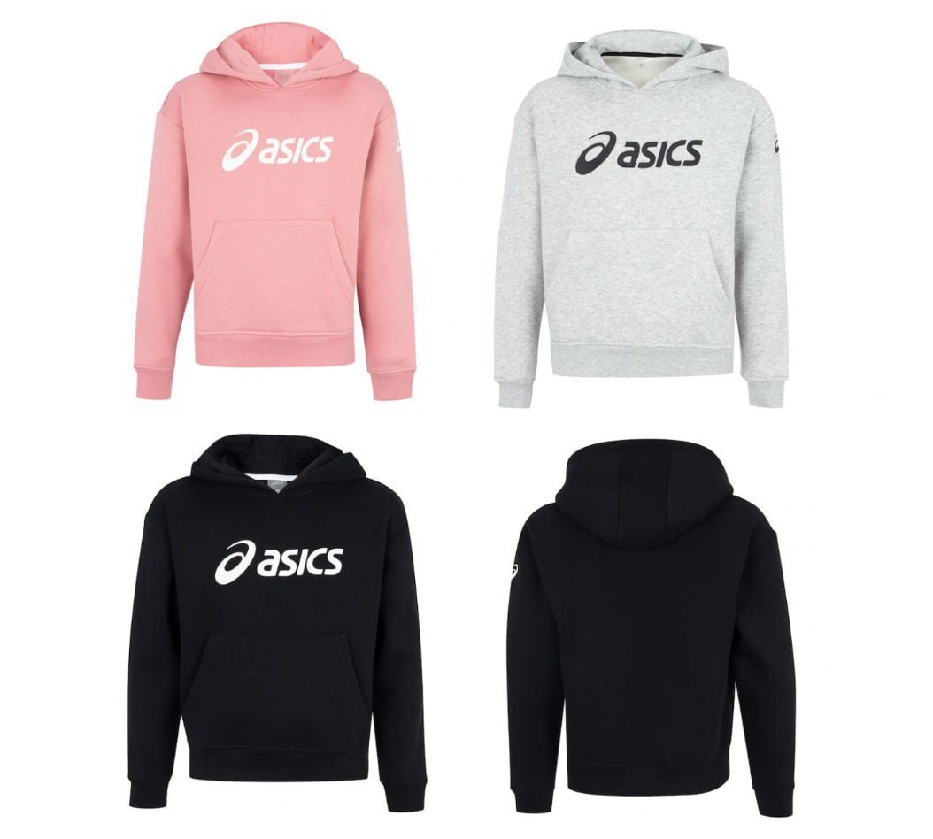 Blusa de Moletom Infantil ASICS com Capuz (Tam 08 ao 14)