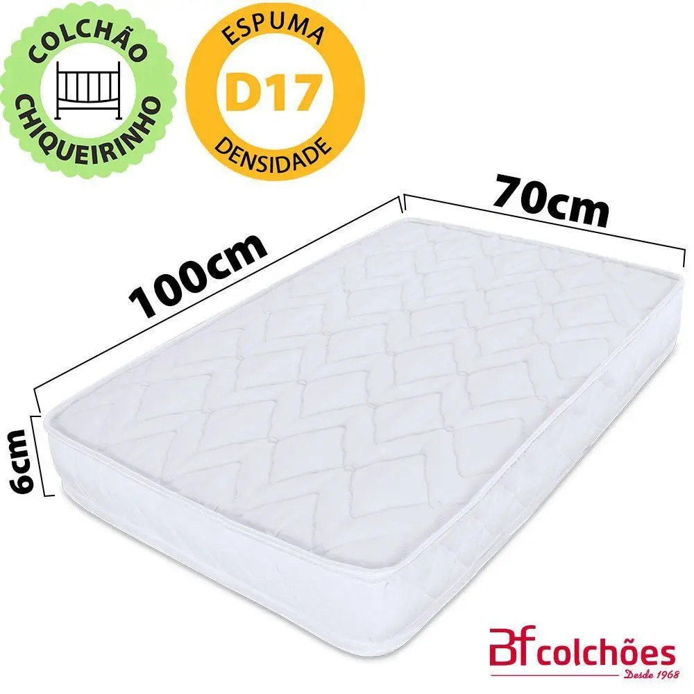 Colchão Para Mini Berço Desmontável Chiqueirinho Cercadinho 100x70x6cm - BF Colchões