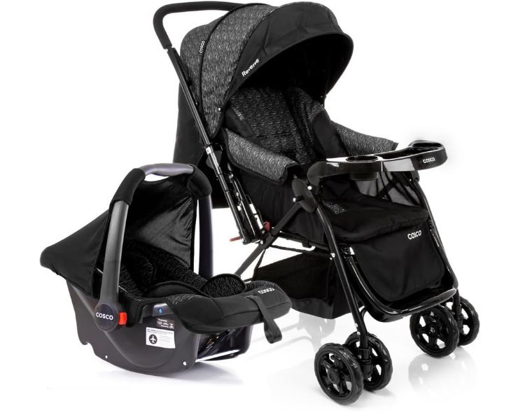 Cosco Kids  Travel System Reverse  Preto Rajado