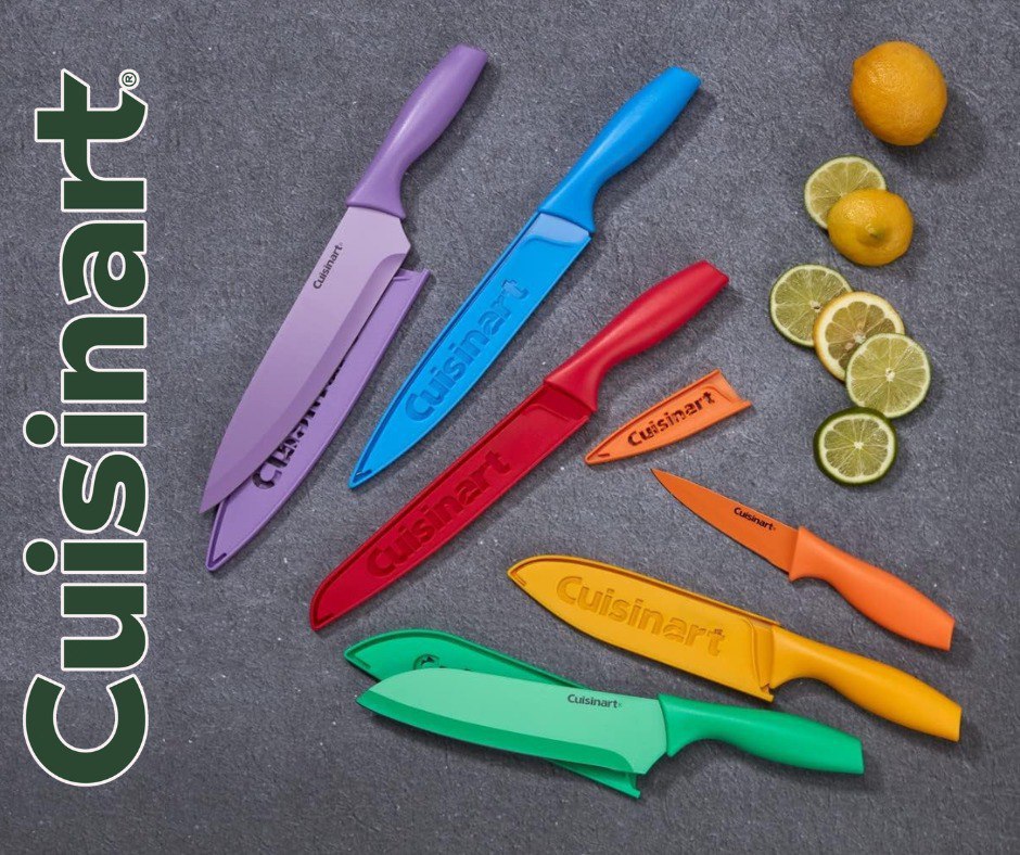 Cuisinart Conjunto de facas antiaderentes coloridos, 12 peças