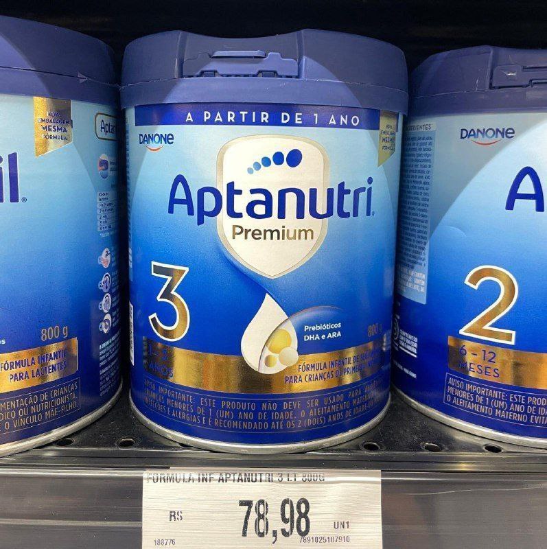 Danone Nutricia - Aptanutri Premium 3, 1-3 anos, Fórmula de Seguimento, 800g