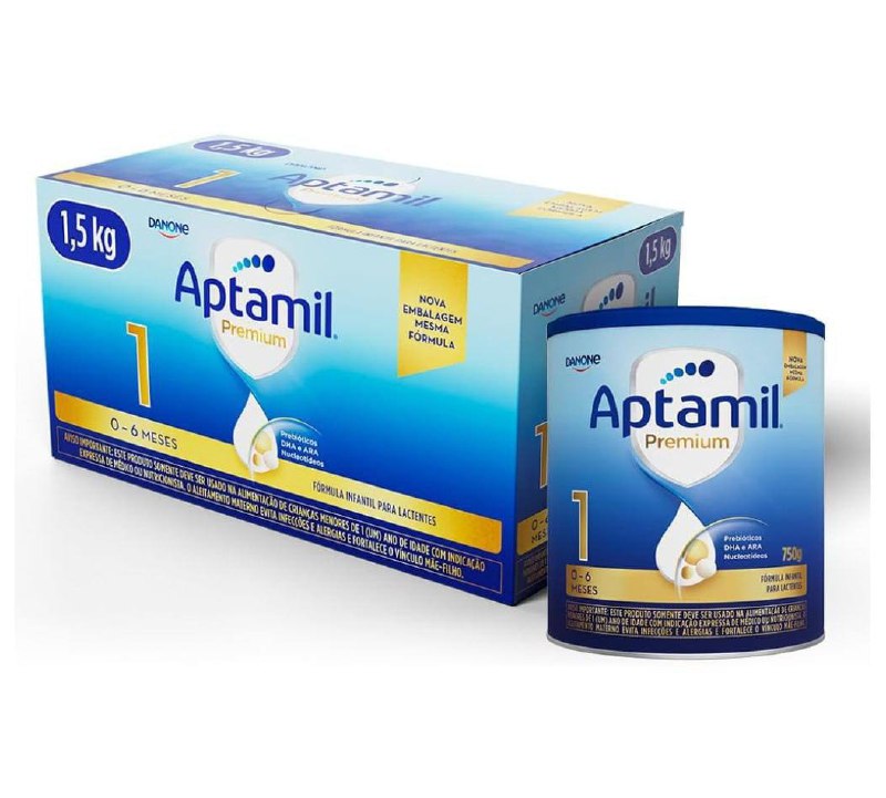 Fórmula Infantil Aptamil Premium 1 - 1,5KG (2 latas com 750g cada)