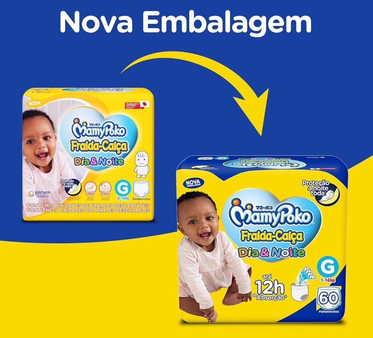 Fralda-Calça MamyPoko Dia&Noite G 60 Unidades