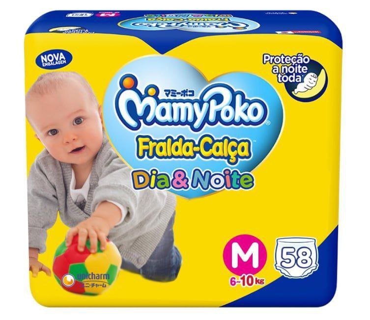 Fralda-Calça MamyPoko Dia&Noite M 58 Unidades (Roupinha)