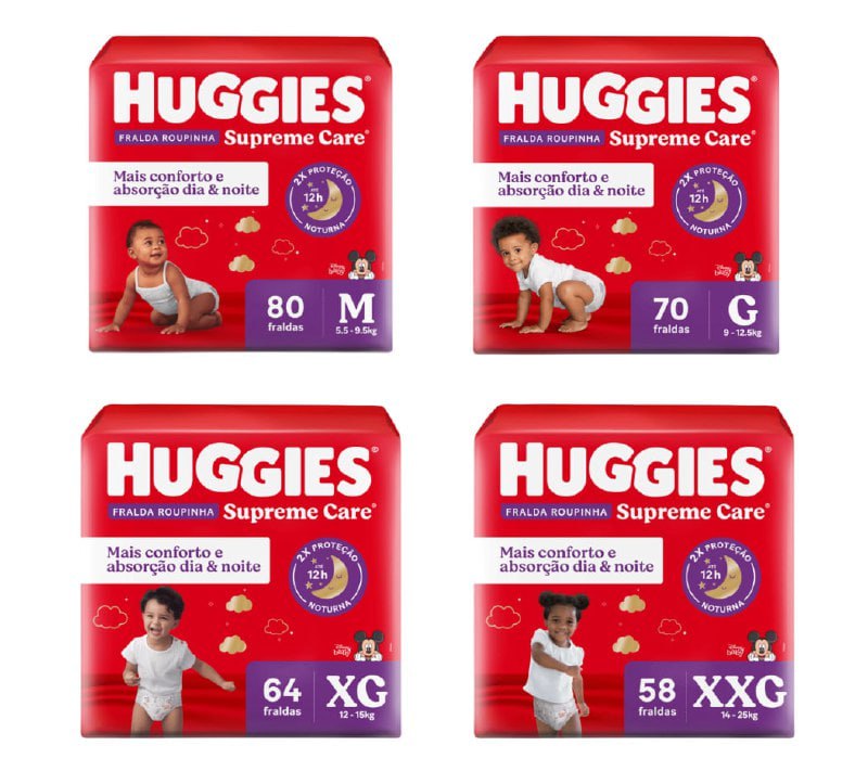Fralda Huggies Roupinha Supreme Care 