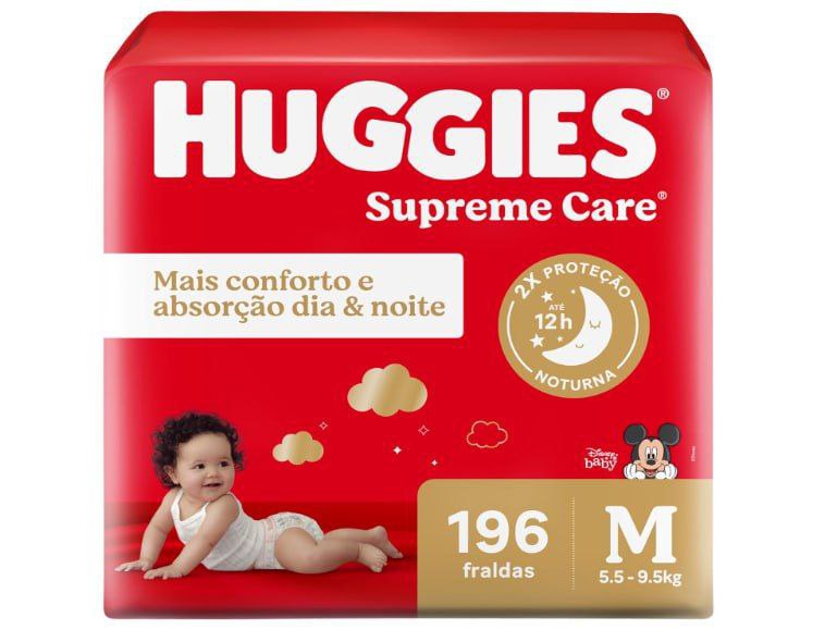 Fralda Huggies Supreme Care M 196 Unidades