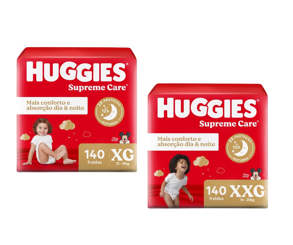 Fralda Huggies Supreme Care XG e XXG
