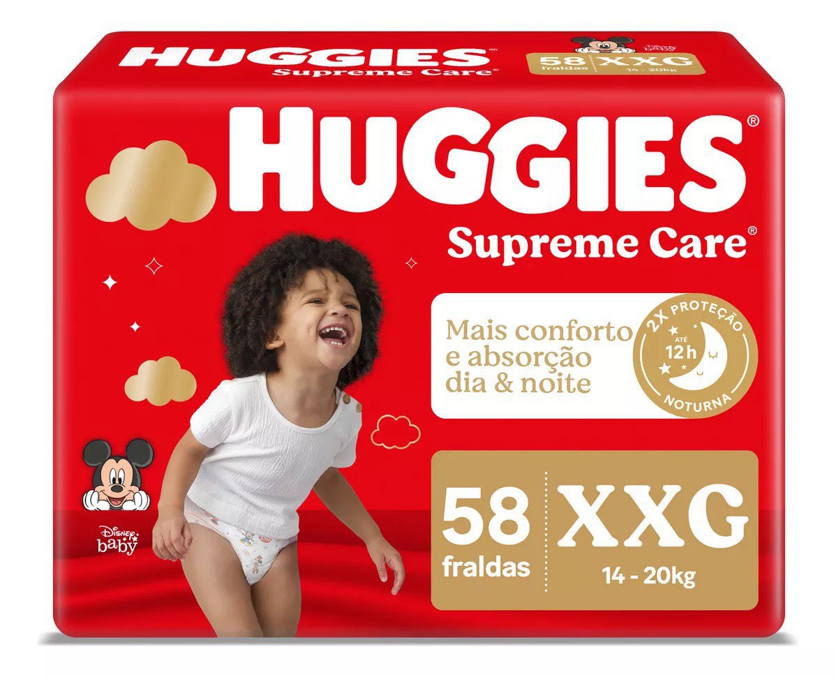 Fralda Huggies Supreme Care XXG 58 Fraldas