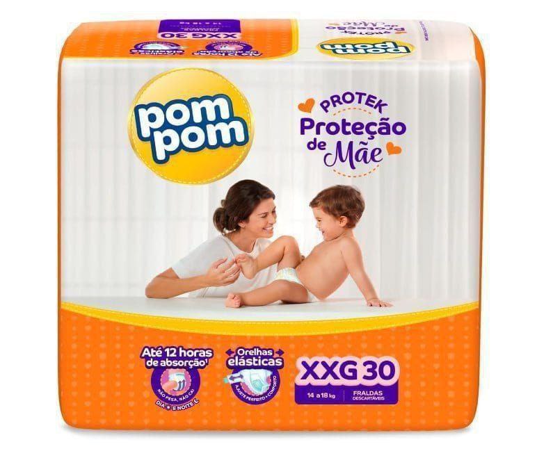 Fralda Pom Pom Protek Proteção de Mãe Mega XXG 30 Unidades