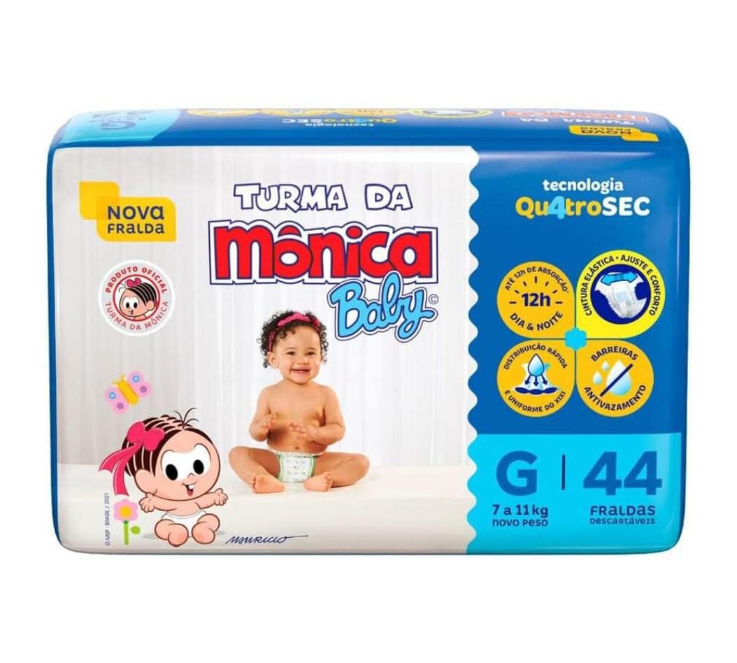 Fralda Turma da Mônica Baby G 44 unidades