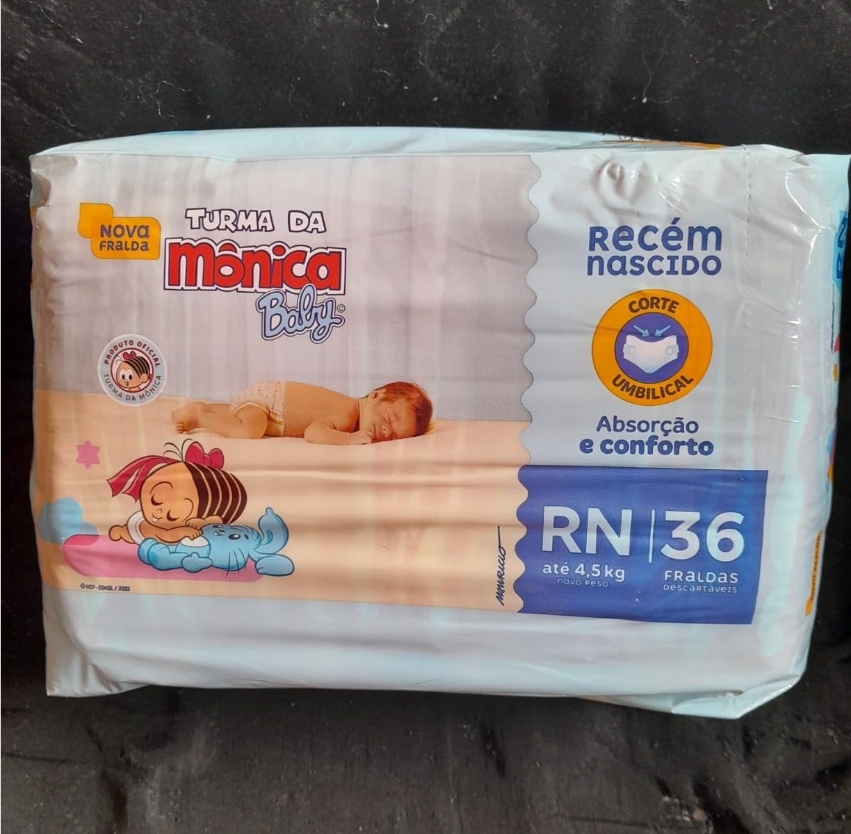 Fralda Turma da Mônica Baby Jumbo RN 36 Unidades