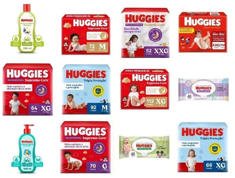 Fraldas, lenços e itens de banho Huggies com super desconto + 20% off com cupom