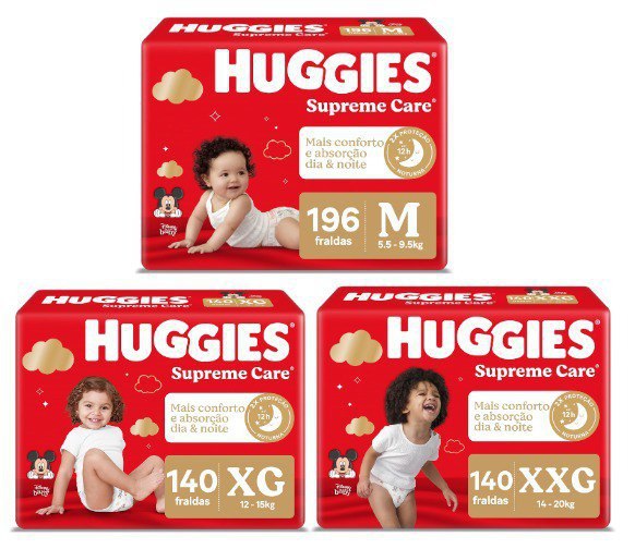Huggies Fralda Supreme Care M, XG ou XXG