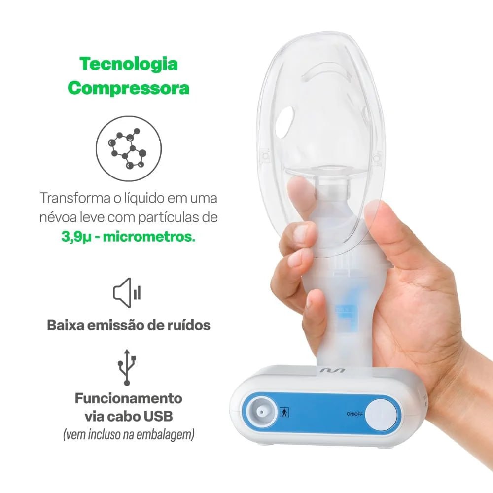 Inalador Compressor NebCompact - Multilaser Saúde - HC025