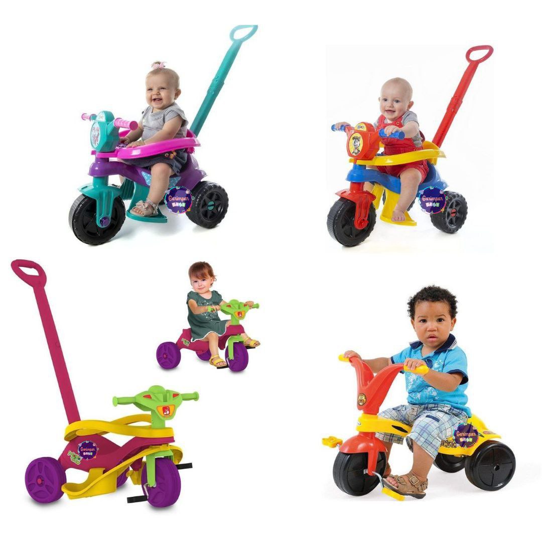 Kendy, Triciclo Infantil, Kemotoca BABY DOG ROXO, com Haste