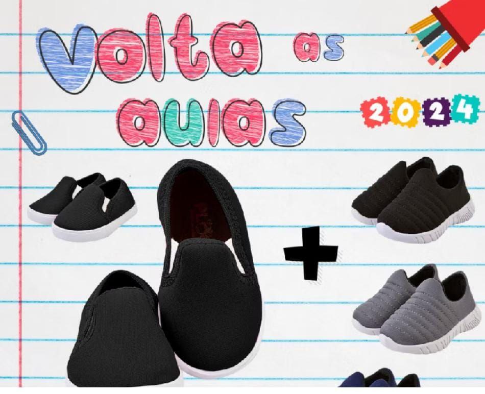 KIT 02 PARES: TÊNIS INFANTIL - IATE PRETO + TÊNIS PLAY