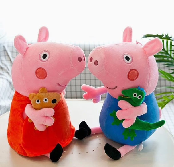 👉 Kit 2 Pelúcias Peppa Pig E George Pig 20cm Antialergicos