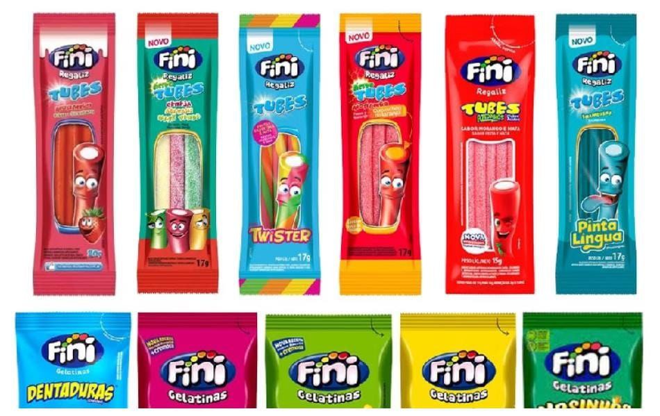 *Kit Com 60 Pacotes Bala Fini Sabores Variados*