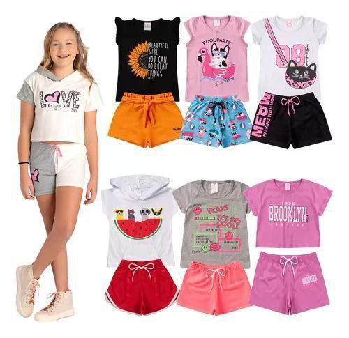 Kit Lote 6 Conjuntos Infantil Masculino Ou Feminino Atacado