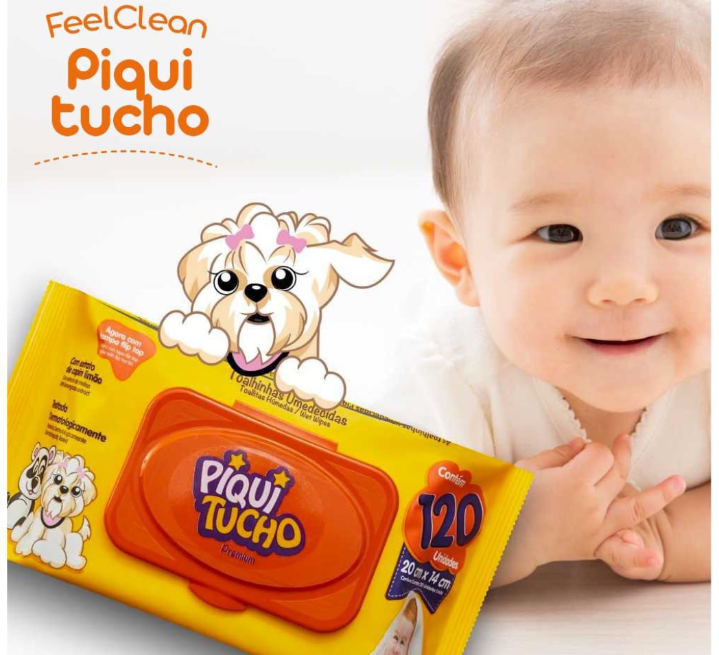 Lenço Umedecido Piquitucho Premium 120 unidades