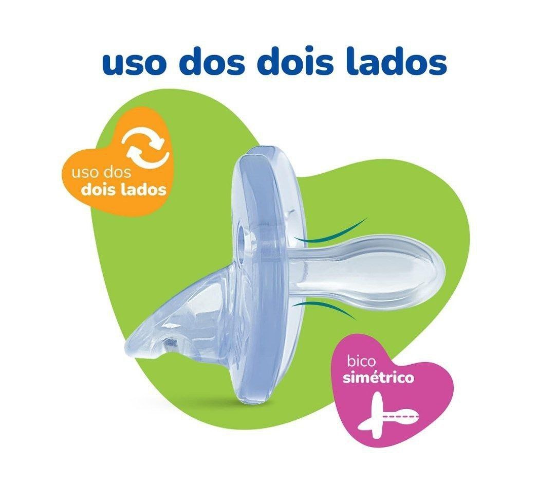 Lillo Chupeta Soft Calming 100% Silicone Simétrico Tam 1 (0-6 Meses) - Azul