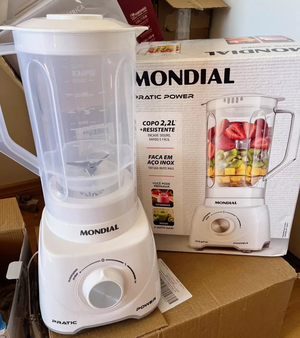 🔹Liquidificador Mondial Pratic Power L-97-W 2 Velocidades + Pulsar 550W Branco