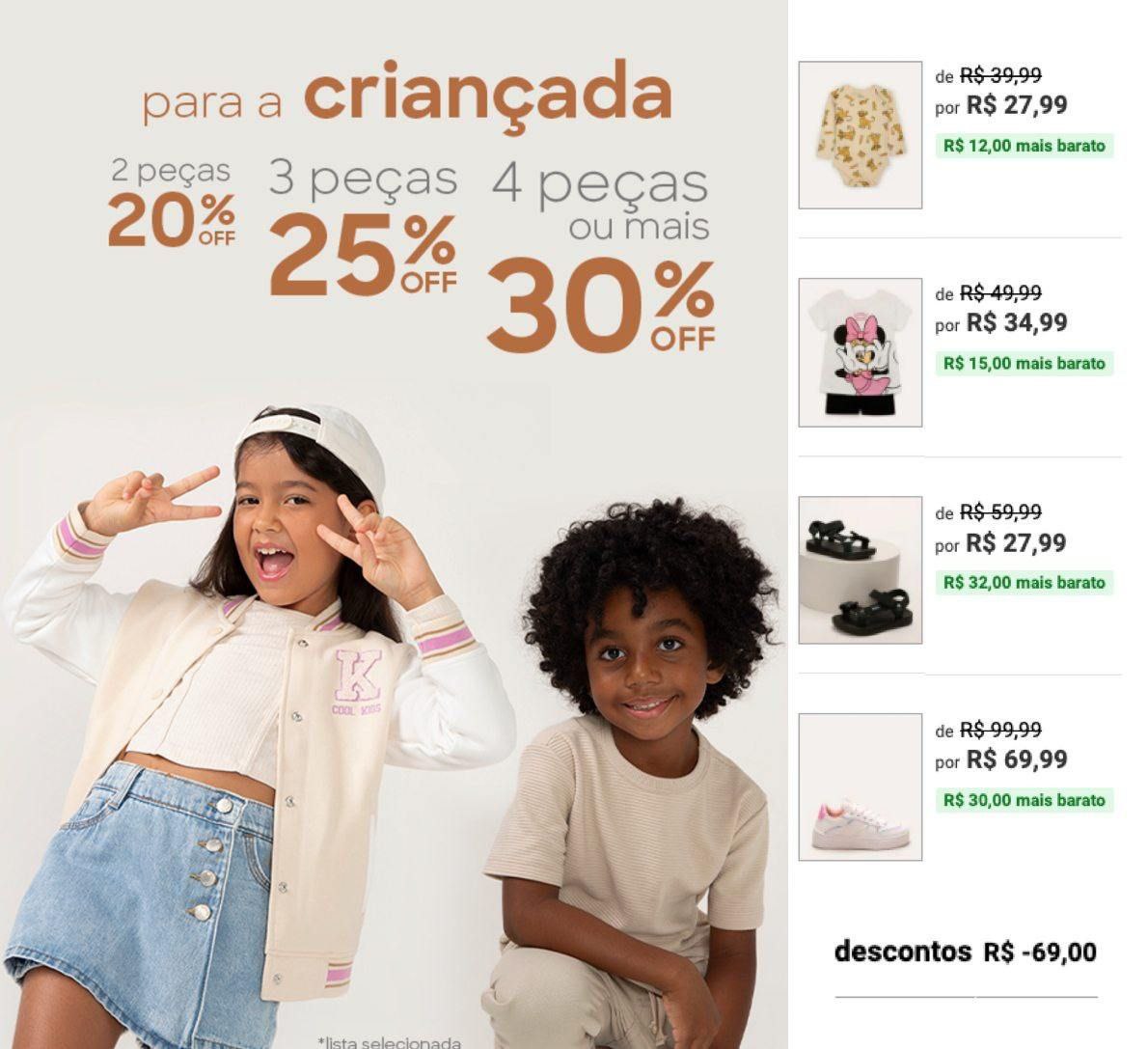Lista com até 30% off na C&A!! Mais de 3.400 opções de roupinhas e calçados 👀