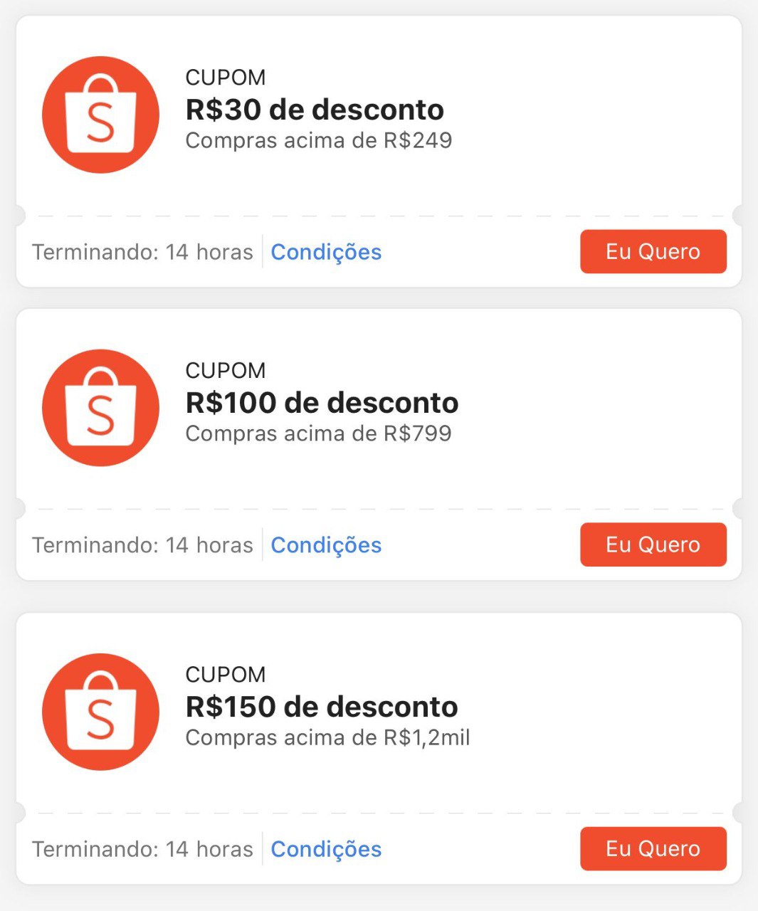 Olha esses cupons! 😱😍