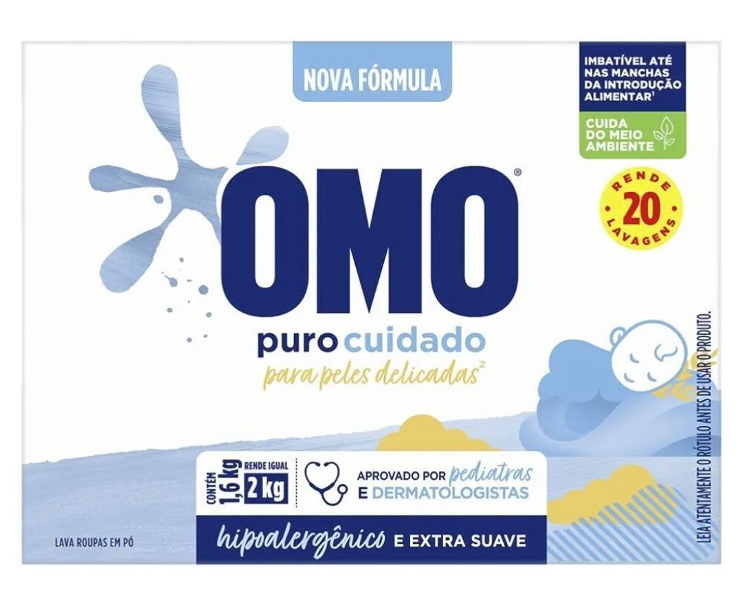Omo Puro Cuidado - Sabão em Pó, 1.6kg