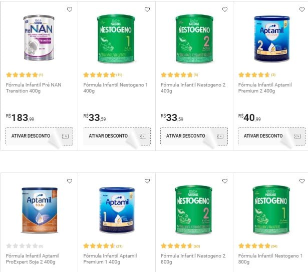 Seleção Fórmulas Infantil com cupom de 10% OFF