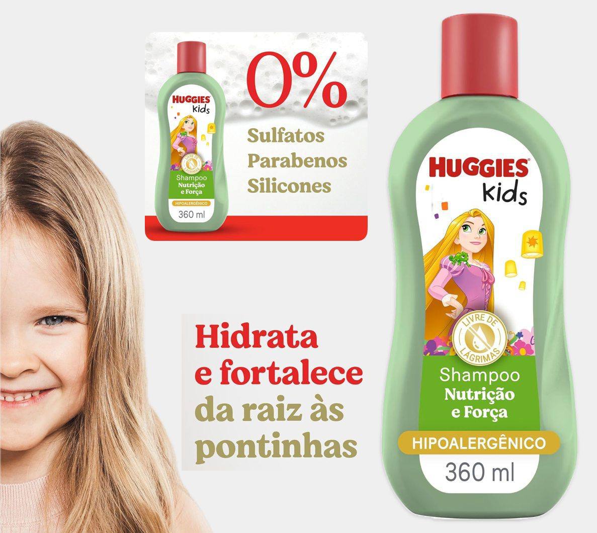 Shampoo Huggies Kids Nutrição e Força 360ml