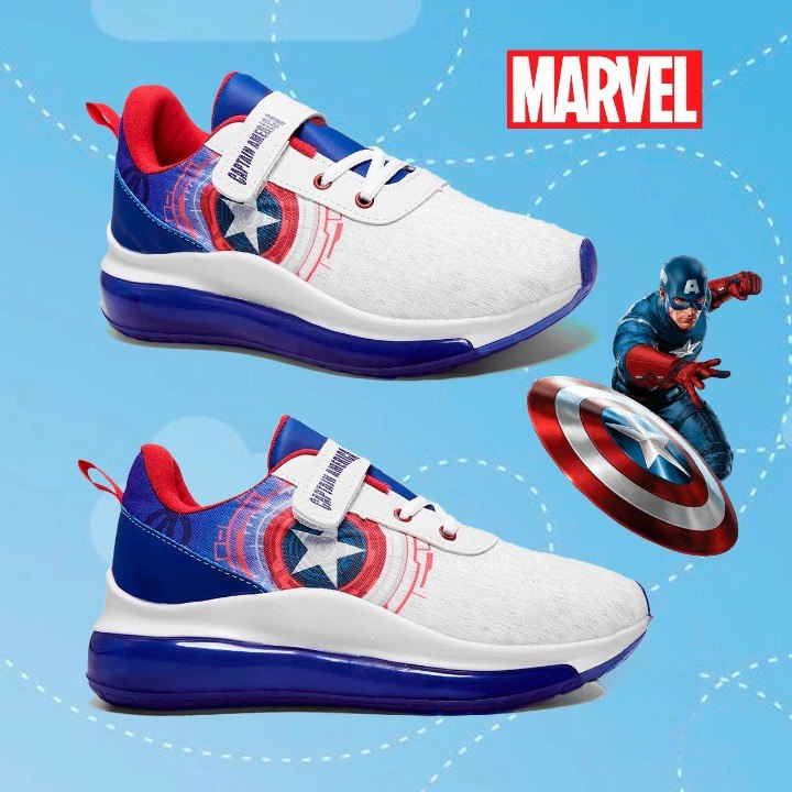 ▪️ Tênis Infantil MARVEL Capitão América Bolha Menino (nº 28 até 34)