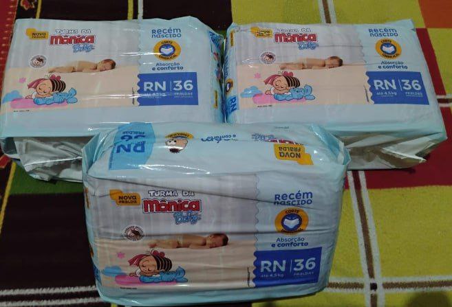 Turma da Mônica Baby - Fralda, Jumbo, RN, 36 Unidades