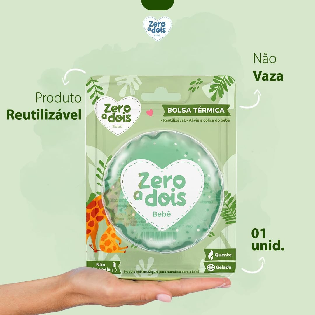Zero a dois, Bolsa Térmica para Bebê, Alivia a cólica, Com blister