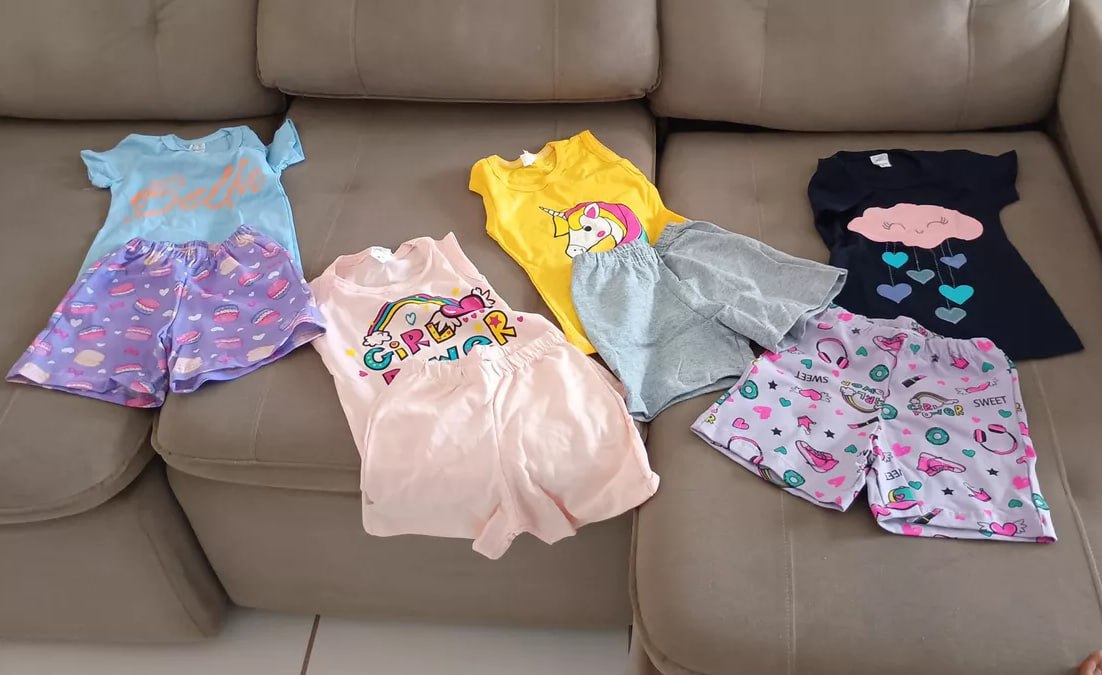 🏃‍♂️🏃‍♂️4 Camiseta +  4 Shorts 😱Tam. 1 ao 8 anos